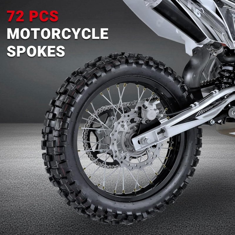 AICARS Motorcycle Spoke 170mm Length with 17 x 10mm Nuts Metal Motorcycle Wheel Spokes - Pack of 72 - Image 5